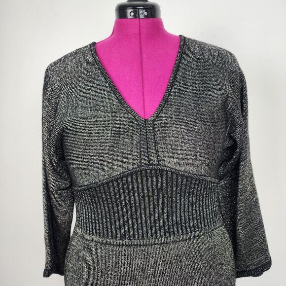 Marc New York Andrew Marc Metallic Dress Kimono Bodycon Knit Stretchy Shimmer M - Picture 15 of 16